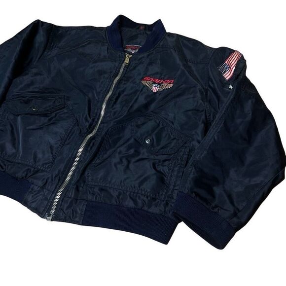 Vintage 80s Snap On Satin Bomber Jacket Large Made In Korea Large - Picture 7 of 12